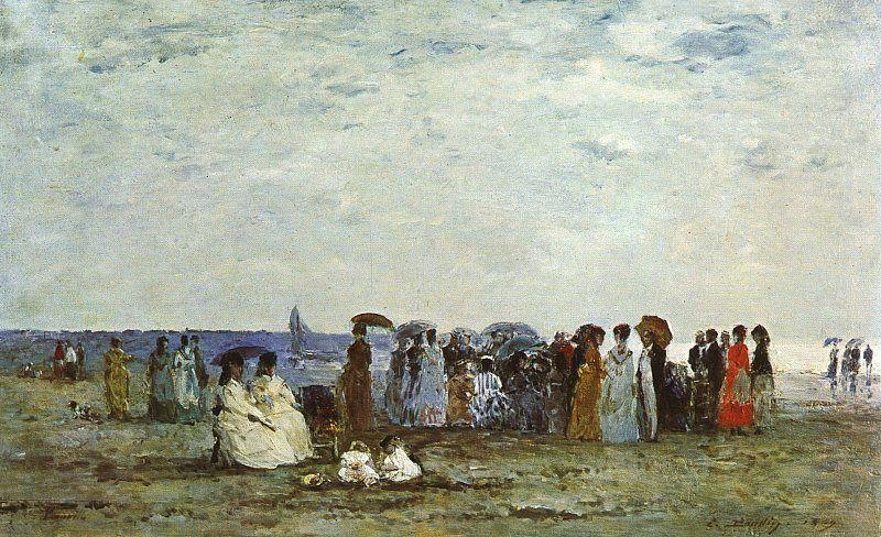 Eugene Boudin Bathers on the Beach at Trouville Germany oil painting art